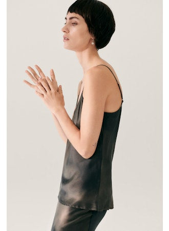 Silk Laundry Bias Cut Cami - Smoke