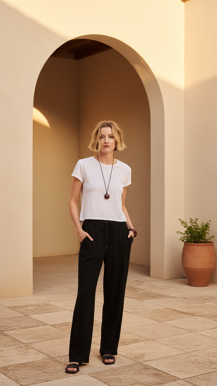 Velvet Casey Linen Tee - White