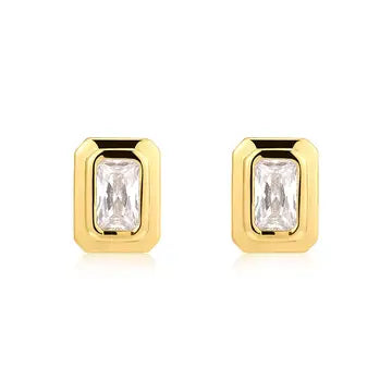 LUV AJ The Emerald Bezel Studs