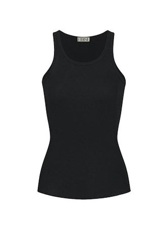 Eterne Black High Neck Fitted Tank