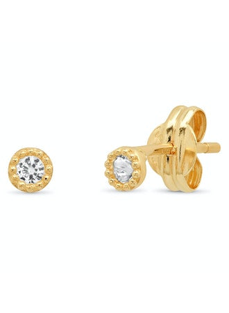 Tai 14k Gold White Topaz Studs