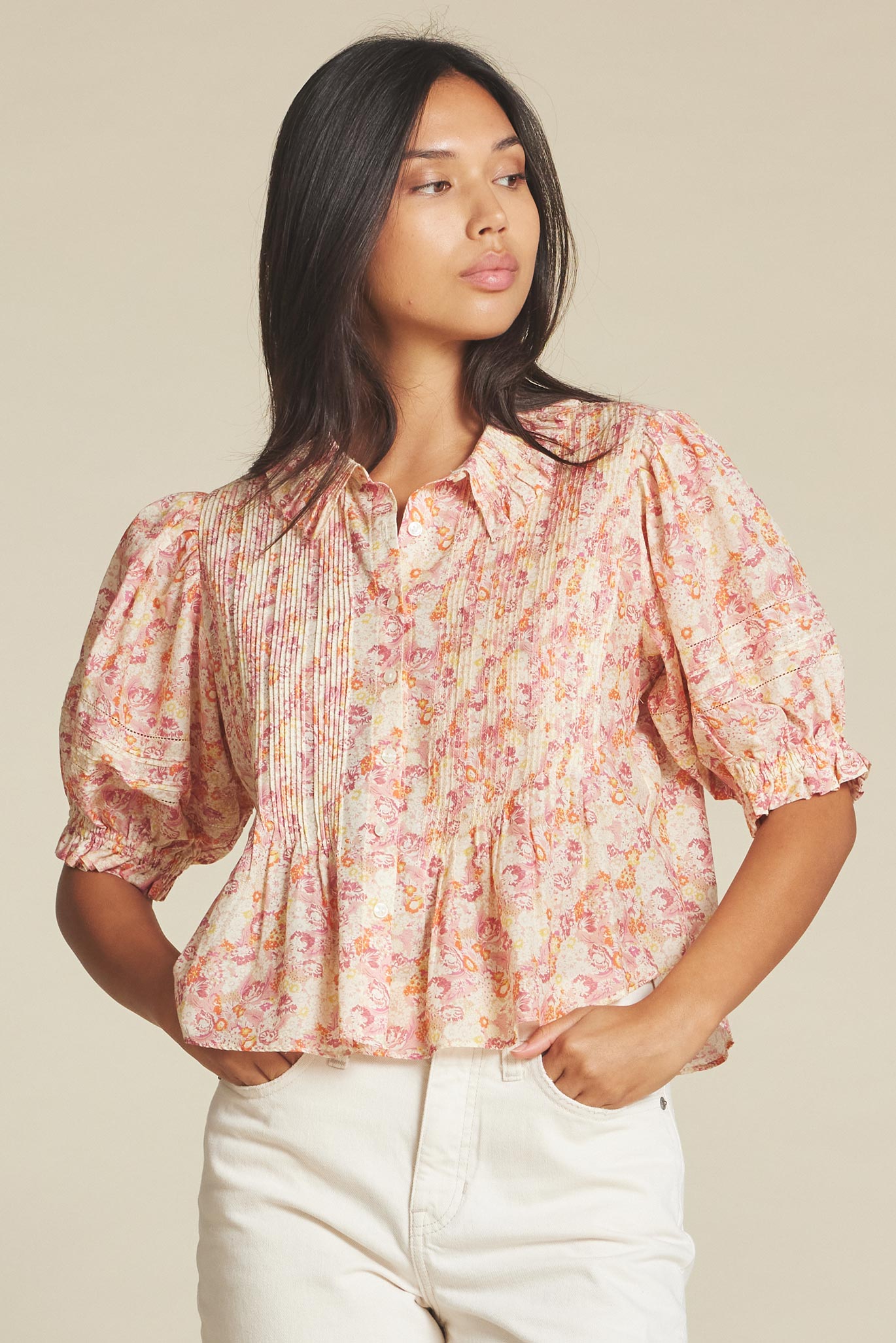 Trovata Birds of Paradis Jess Blouse - Pink Currant