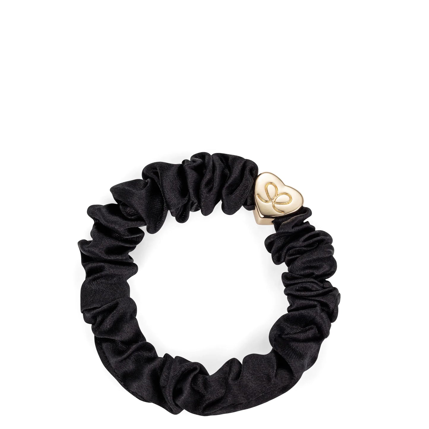 By Eloise Gold Heart Silk Scrunchie