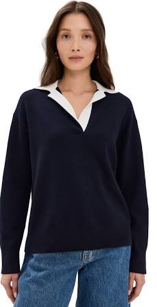 Vince Color Contrast Polo - Navy