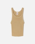 Re/Done Cropped Ribbed Tank - Sand