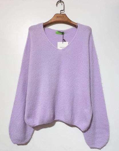FOR HER PARIS - Fine-knit baby alpaca V-neck sweater