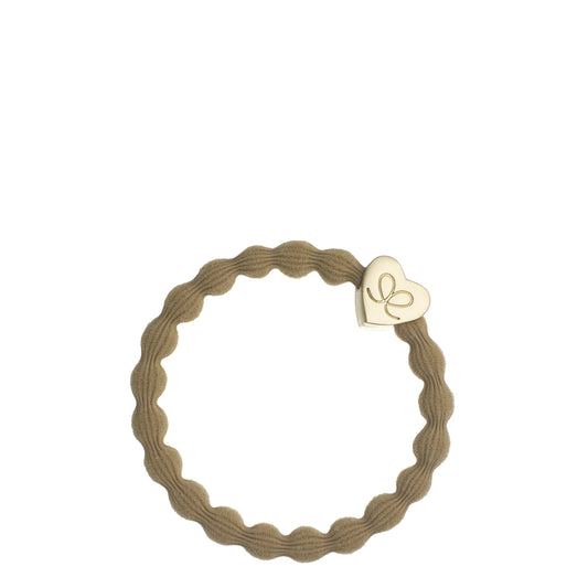 By Eloise Gold Heart Camel Hair Tie