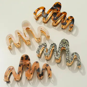 Adorro Large Squiggle Metal Claw Clip
