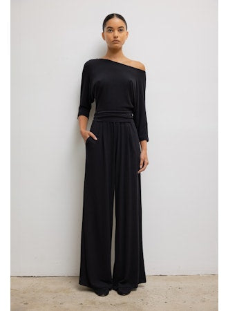 Leset Lauren Pleated Pocket Pant - Black
