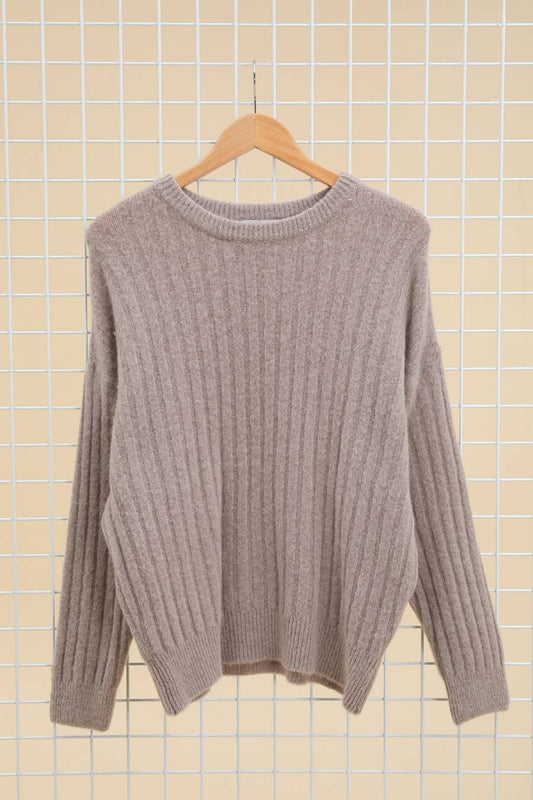 NAÏS PARIS - 45% BABY ALPACA ROUND-NECK SWEATER