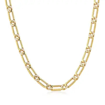 LUV AJ The Two-Tone Pave Link Necklace