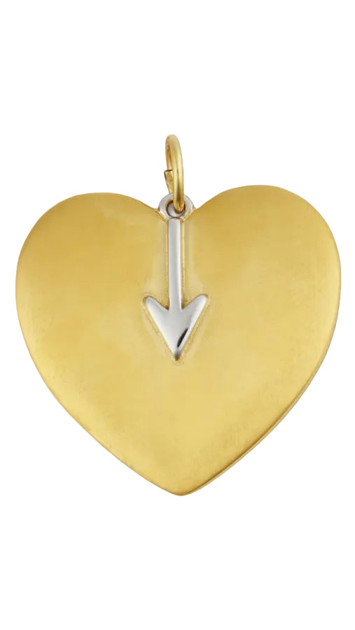 Hart Arrow Heart Charm + Gold Chord