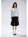 Colorush Tamara Button Down Polo Tee - Black