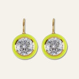 Hart Chartreuse Enamel Bezel Earrings