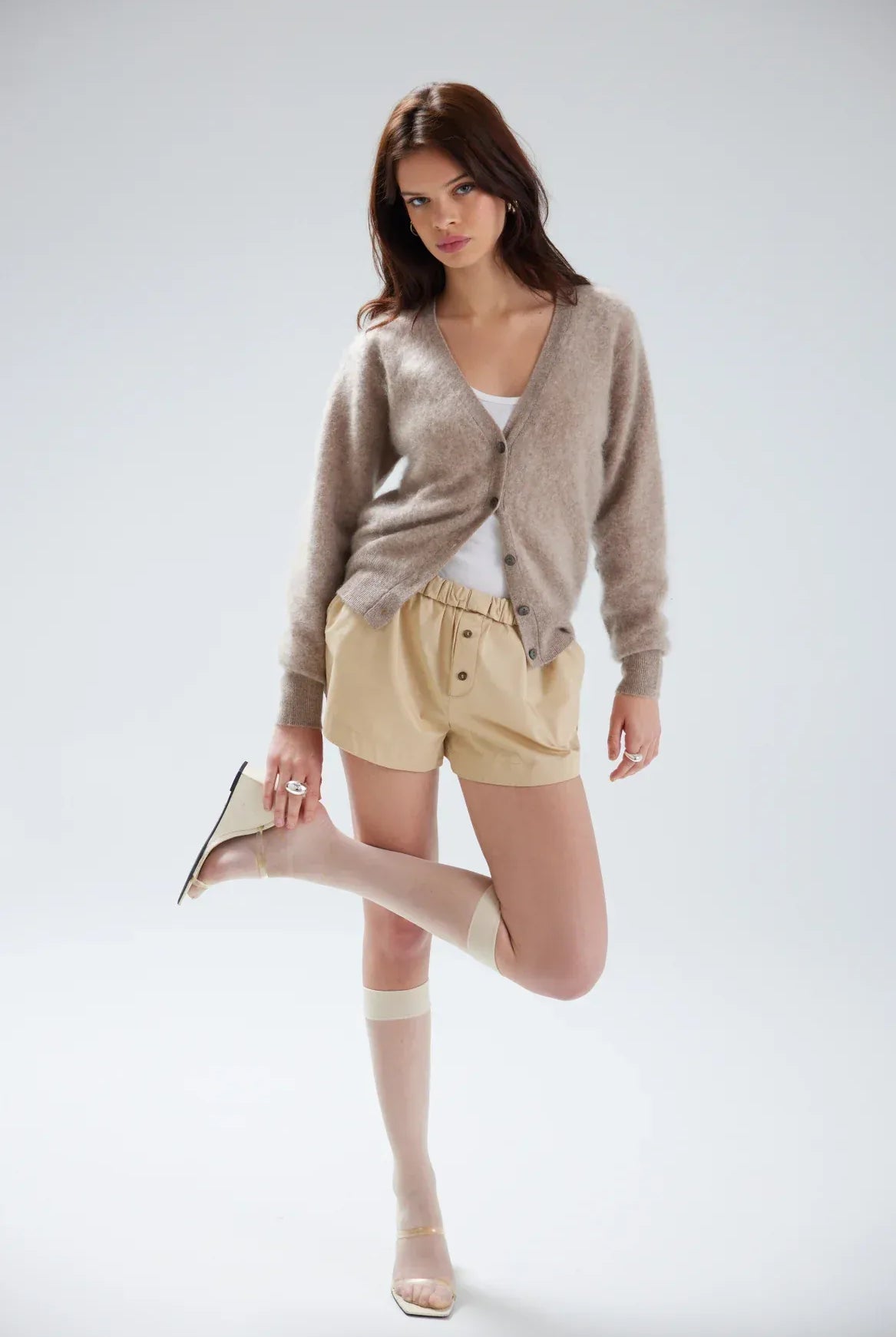 Colorush Brushed Vienna Cardi - Truffle