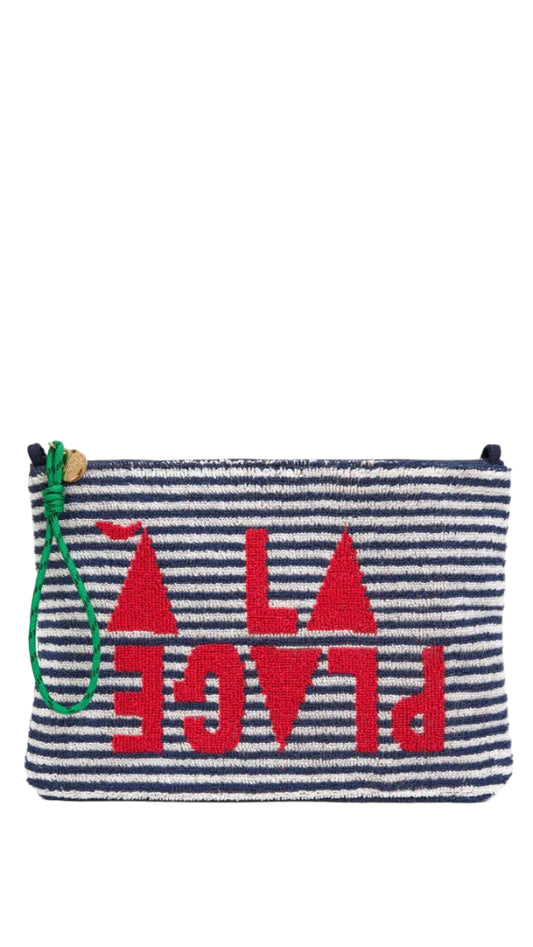 Clare V. A La Plage Terry Cloth Flat Clutch