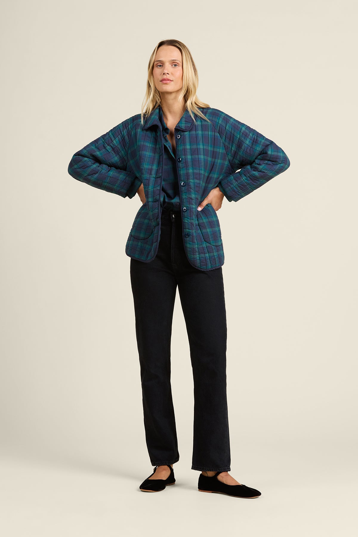 Trovata Birds of Paradis Ginny Quilted Jacket - Plaid