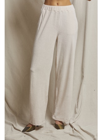 Perfect White Tee Holly Wide Leg Velour Sweatpants - Sugar