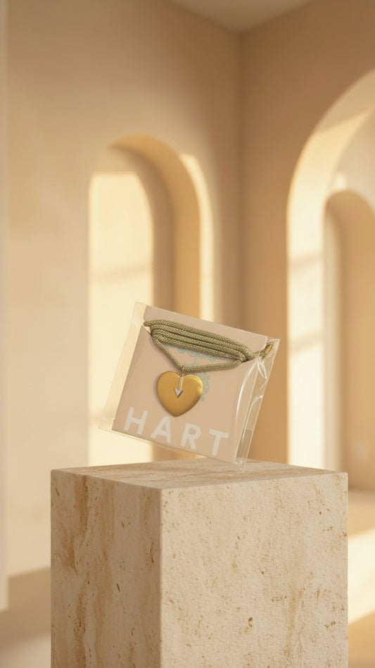 Hart Arrow Heart Charm + Gold Chord
