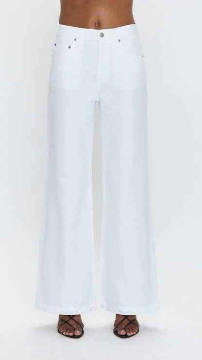 Pistola Jadyn Low Slung Palazzo Jean - White
