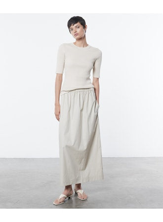 Enza Costa Poplin Resort Skirt - Clay