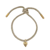 Hart Gold Lurex Cord with Two Toned Heart Bracelet