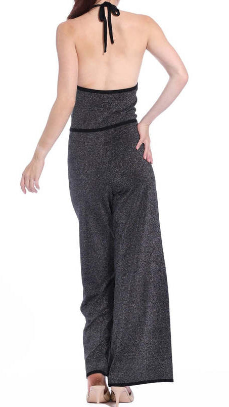 Minnie Rose Lurex Halter Jumpsuit