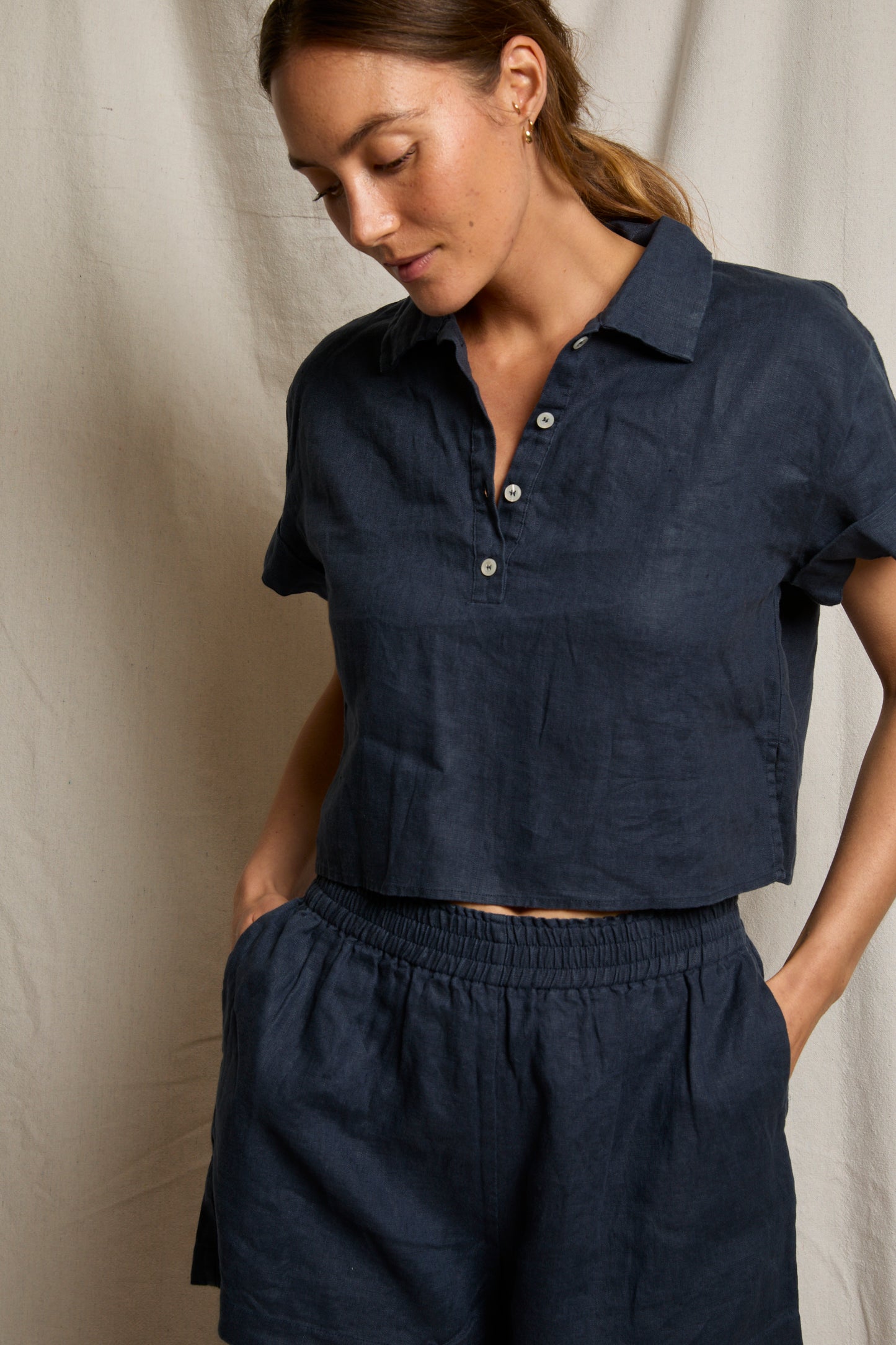 Perfect White Tee Tabitha Linen Top