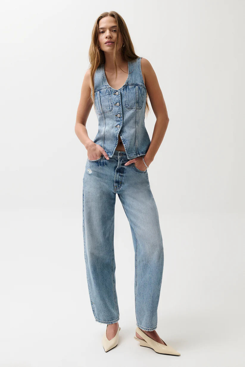 Pistola Wes High Rise Barrel Jean - Blue Cloud