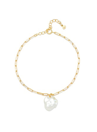 Tai Chain Bracelet with Pearl Dangle