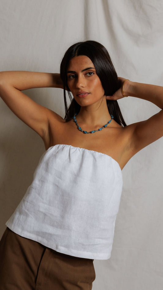 Perfect White Tee Gianna Linen Tube Top