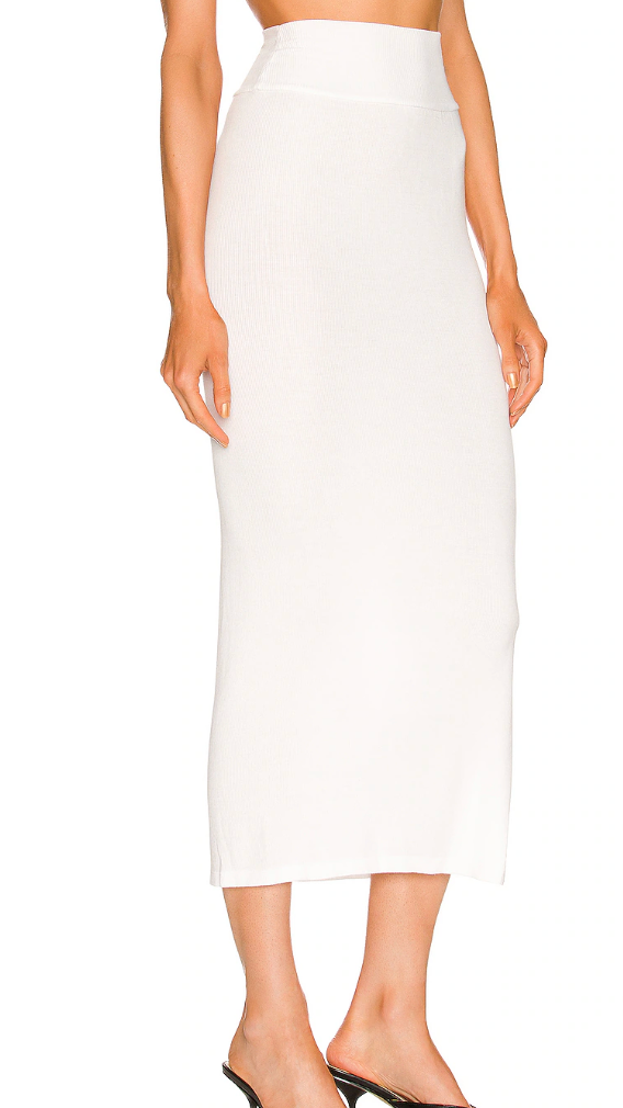 Enza Costa Stretch Silk Knit Essential Skirt - White