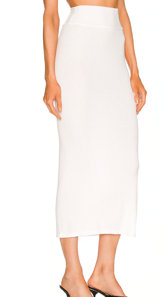 Enza Costa Stretch Silk Knit Essential Skirt - White