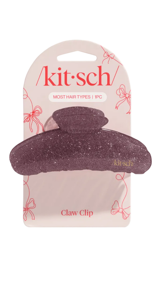 Kitsch Holiday Pink Glitter Claw Clip