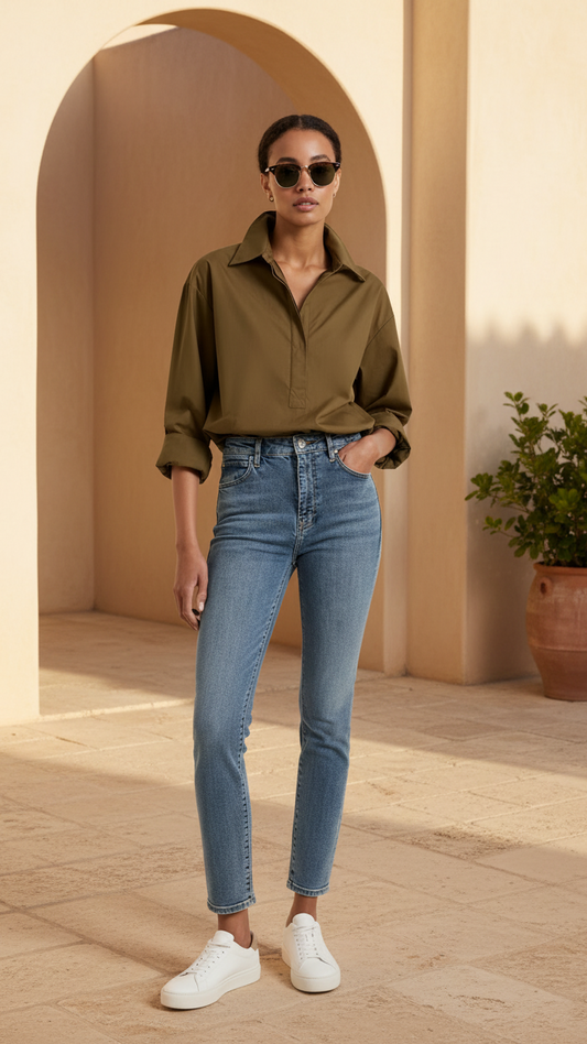 Marie Oliver Dallas Top - Juniper Green