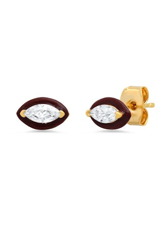 Tai Marquis CZ Studs with Enamel Bezel