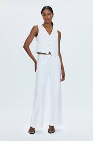 Pistola Jadyn Low Slung Palazzo Jean - White