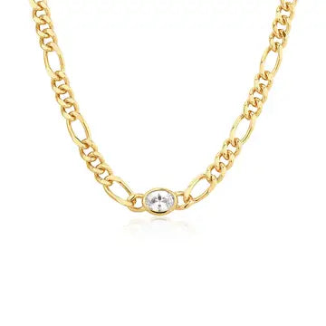 LUV AJ The Oval Bezel Chain Necklace