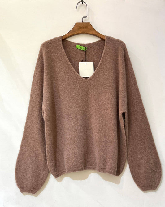 FOR HER PARIS - Fine-knit baby alpaca V-neck sweater