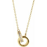 Diamond Aupair interlocking Diamond Circle Necklace