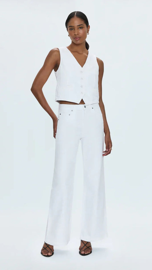Pistola Jadyn Low Slung Palazzo Jean - White