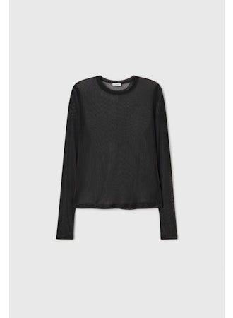 Silk Laundry Mesh Top - Black