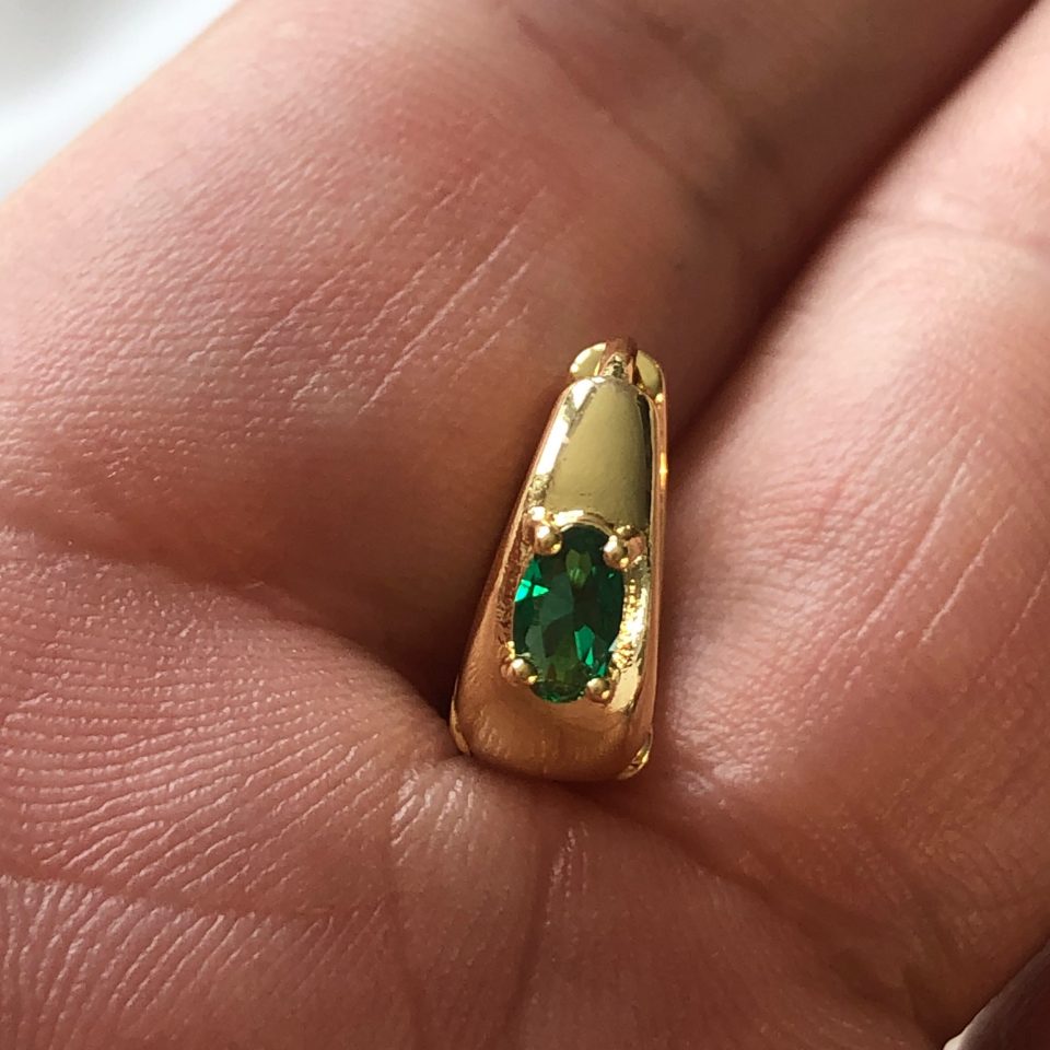 Marit Rae Green Gemstone Huggies