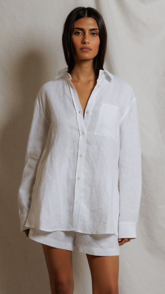 Perfect White Tee Lorelai Linen Shirt