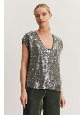 Velvet Elorie Top - Gunmetal