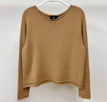 Milo Milano Rolled Hem Sweater Top - Chocolate