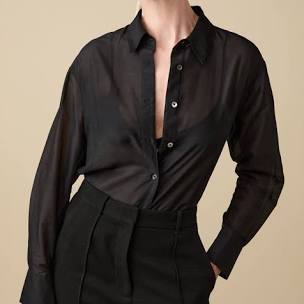 Sold Out NYC The Sheer Silk Shirt - Black