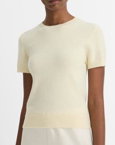 Vince Cashmere Blend Tee - Butter