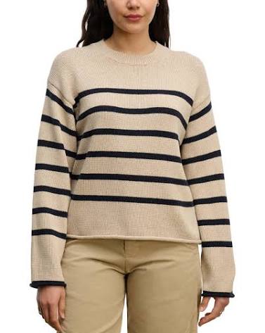 Velvet Lucia Sweater - Oat/Navy