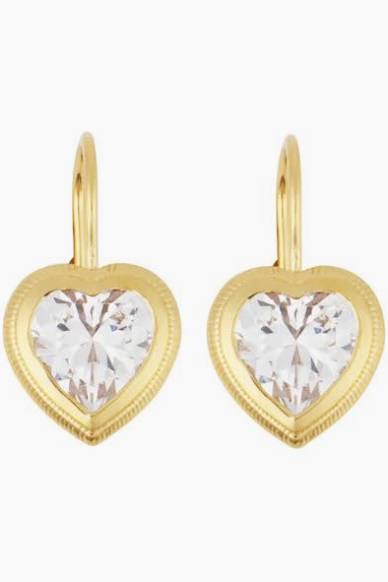 Hart Bezel Heart Drop Earrings